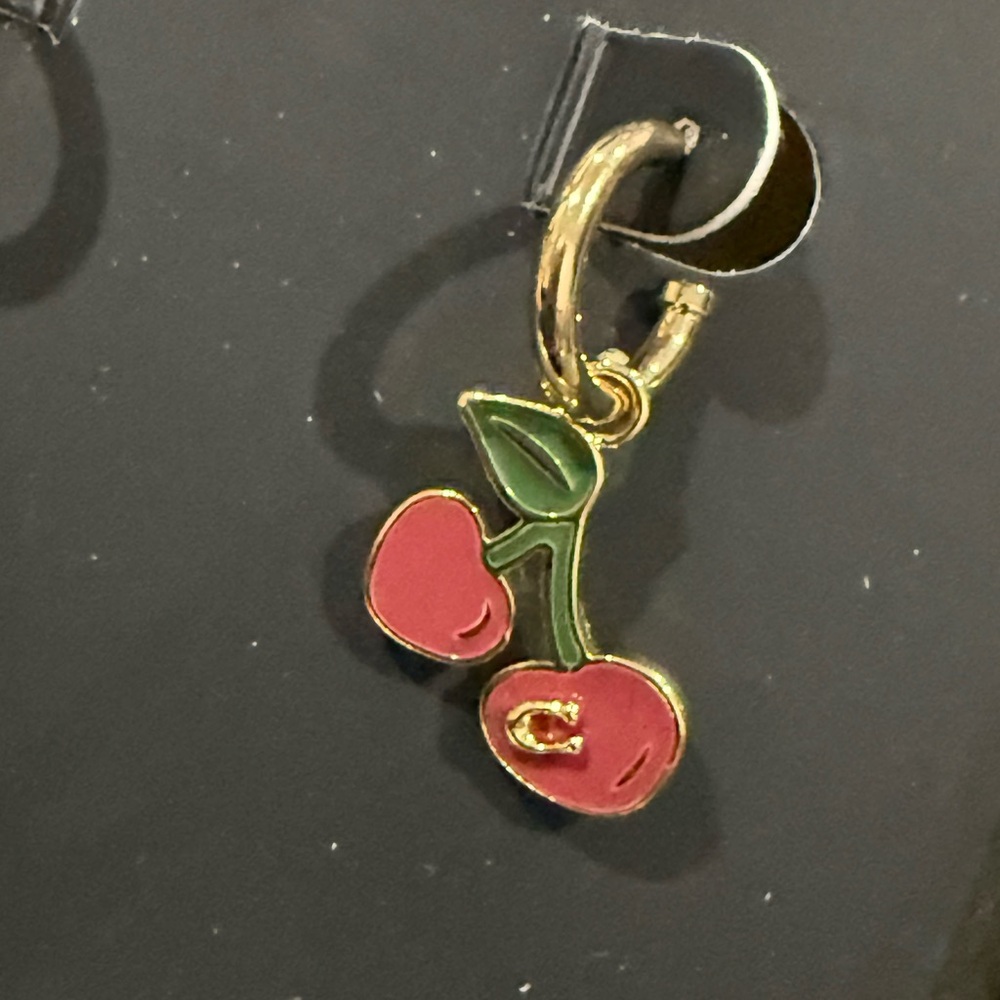 Coach Cherry Red and Green Earrings new in the box - Picture 4 of 7